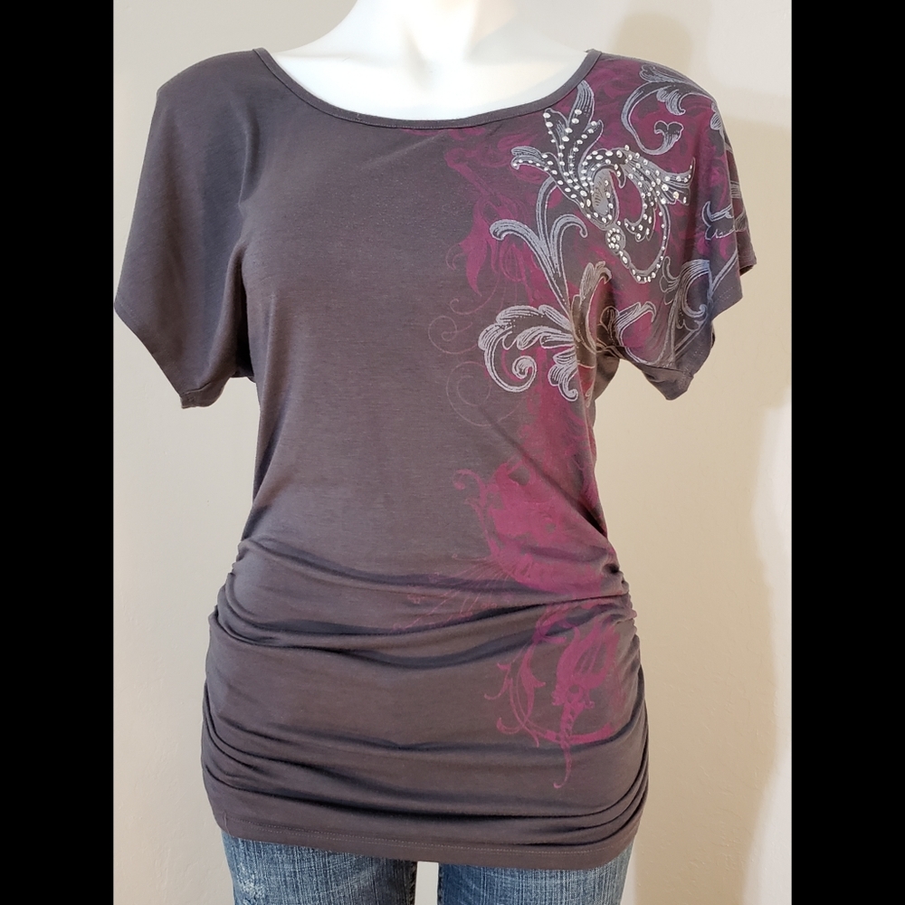 Embellished tunic tee